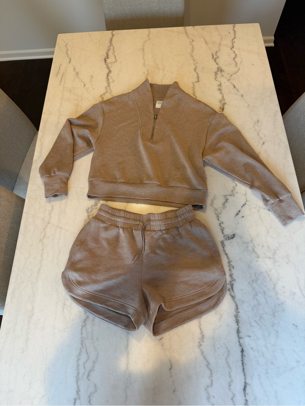 NWOT Varley women’s Taupe Lounge Shorts Set